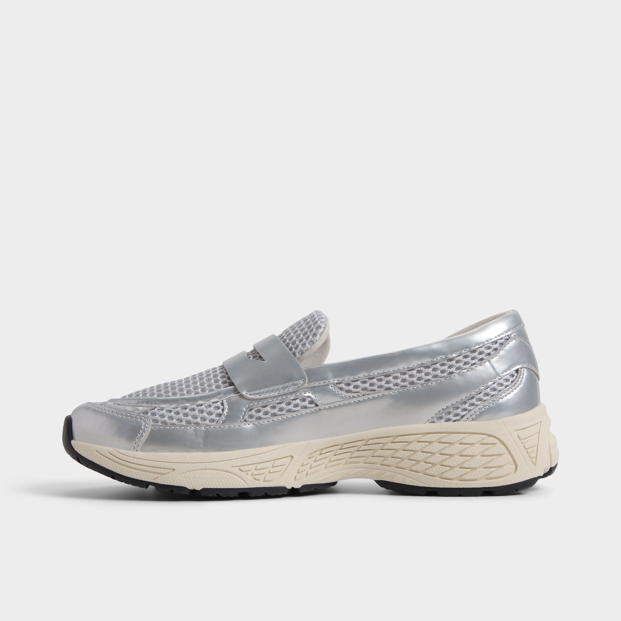 Aldo Loffy in Silver - Loafer, Jogger sole Women