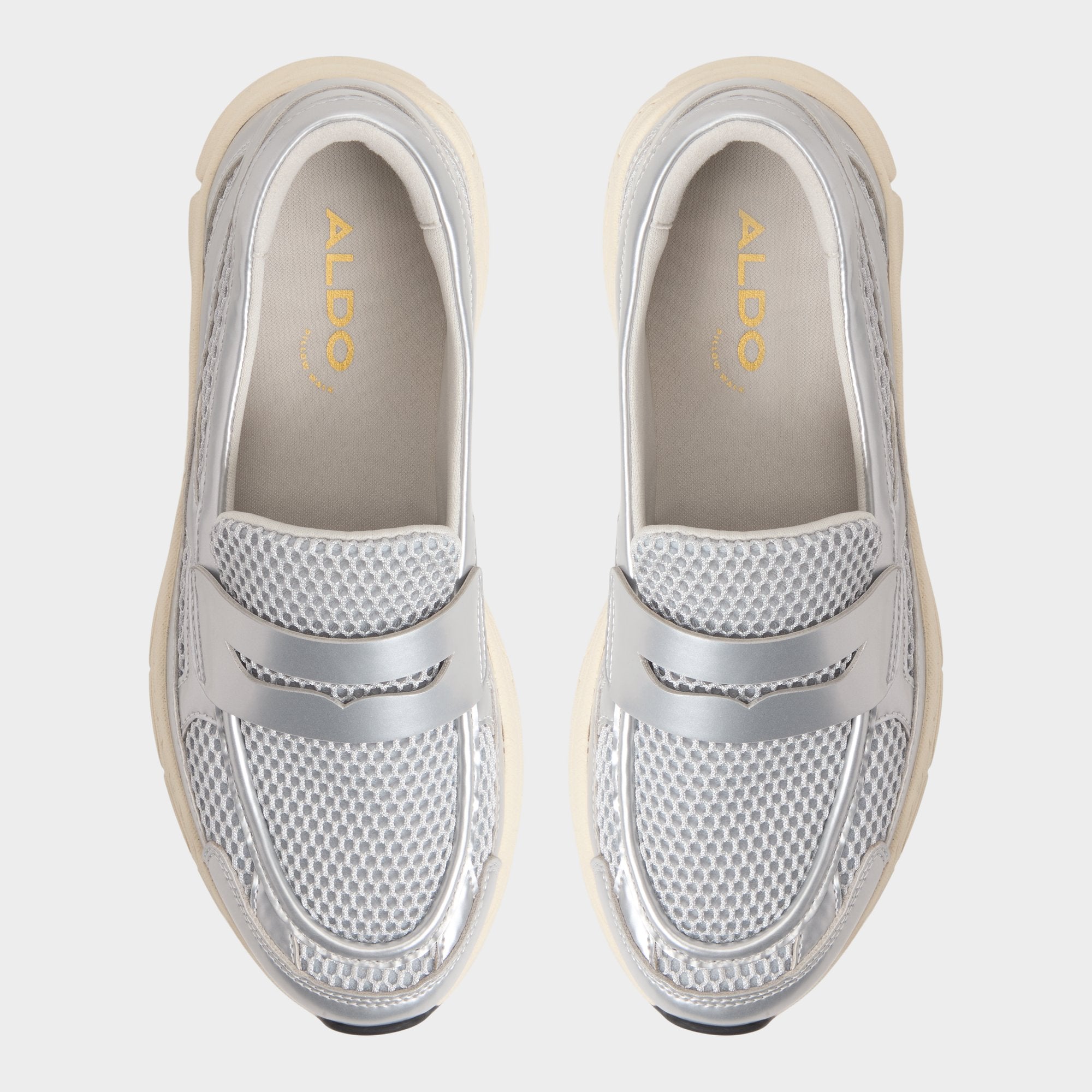 Aldo Loffy in Silver - Loafer, Jogger sole Women