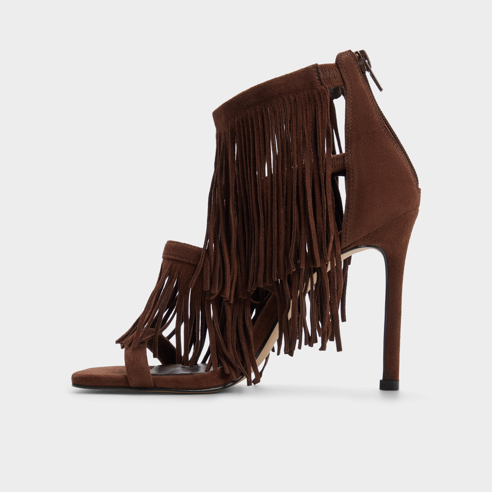Aldo Nahana in Dark Brown - Strappy heeled sandal, Stiletto heel Women|New