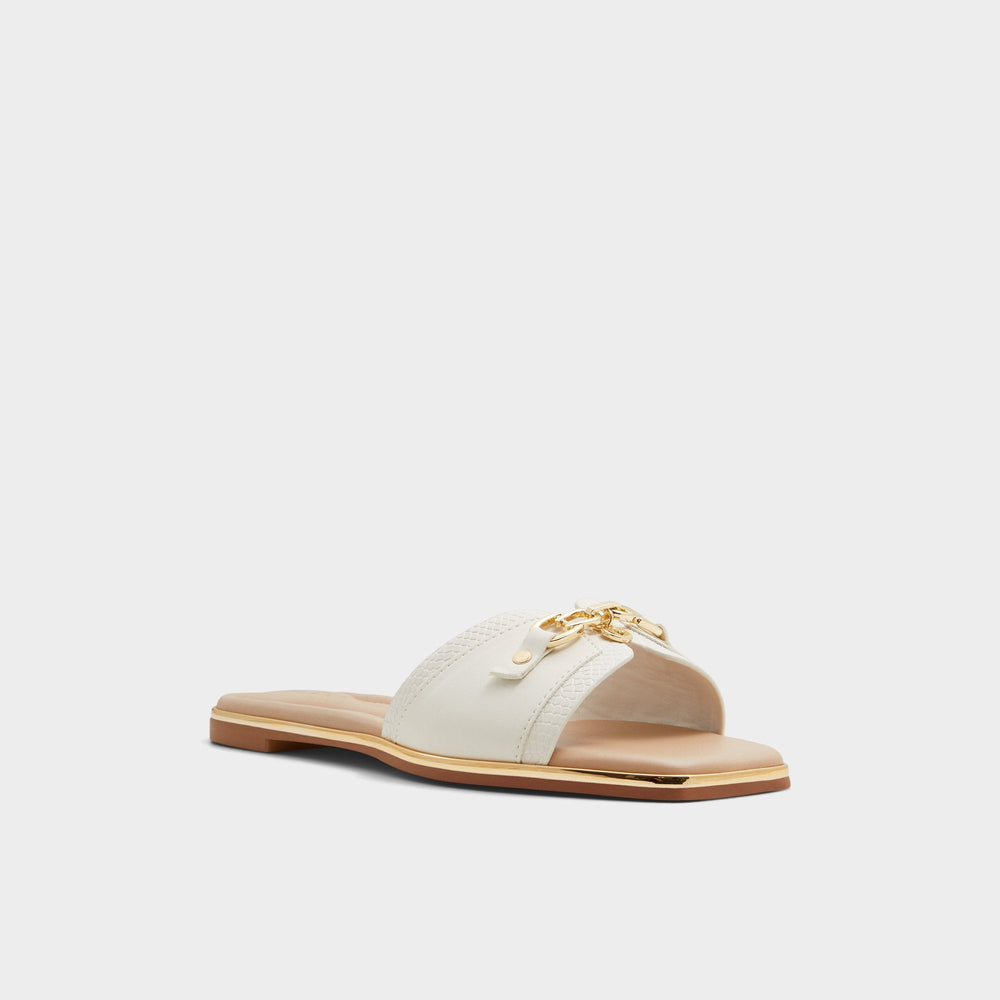 Aldo Alamassi Open White Women's Flats - Slide sandal Women