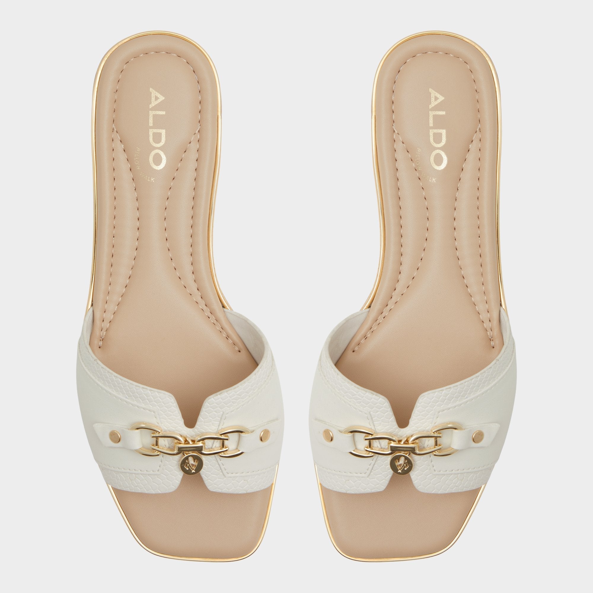 Aldo Alamassi Open White Women's Flats - Slide sandal Women
