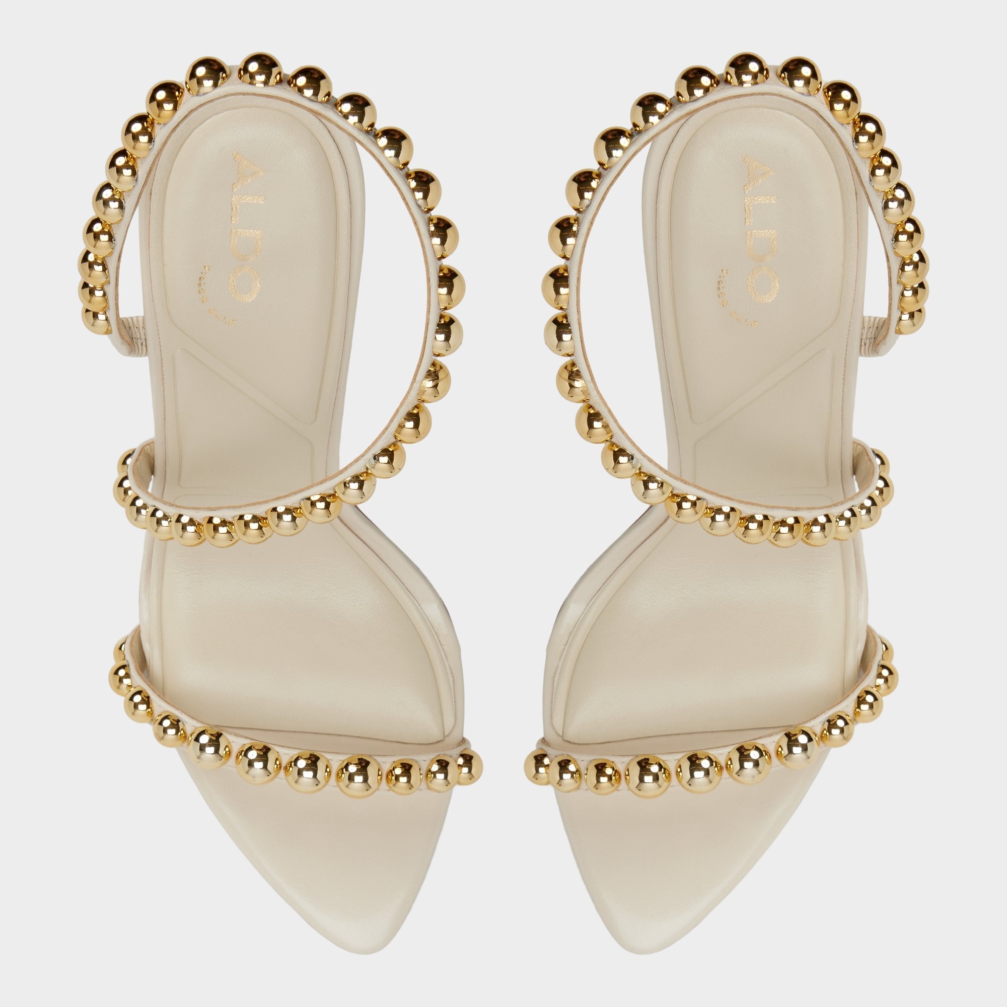 Aldo Attey in Cream - Strappy heeled sandal, Stiletto heel Women
