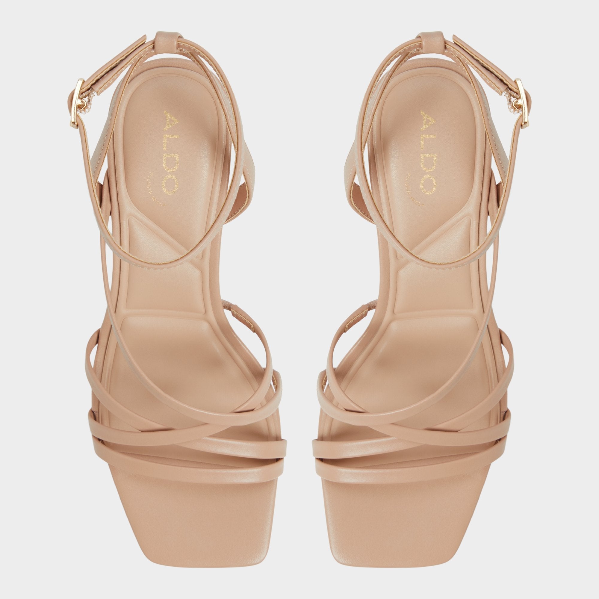 Aldo Esther Tan Women's Block heels - Strappy heeled sandal, Block heel Women