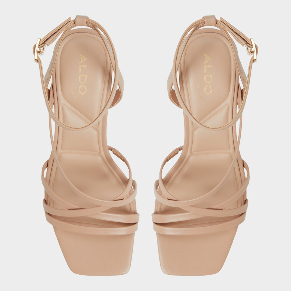 Aldo Esther Tan Women's Block heels - Strappy heeled sandal, Block heel Women