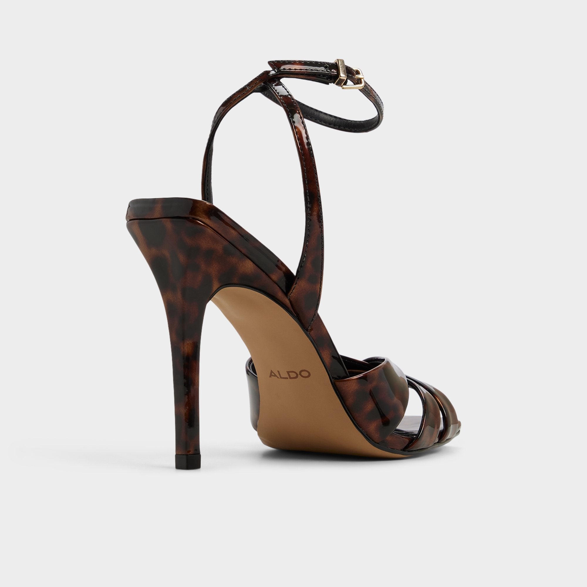 Aldo Meteora in Open Brown - Strappy heeled sandal, Stiletto heel Women