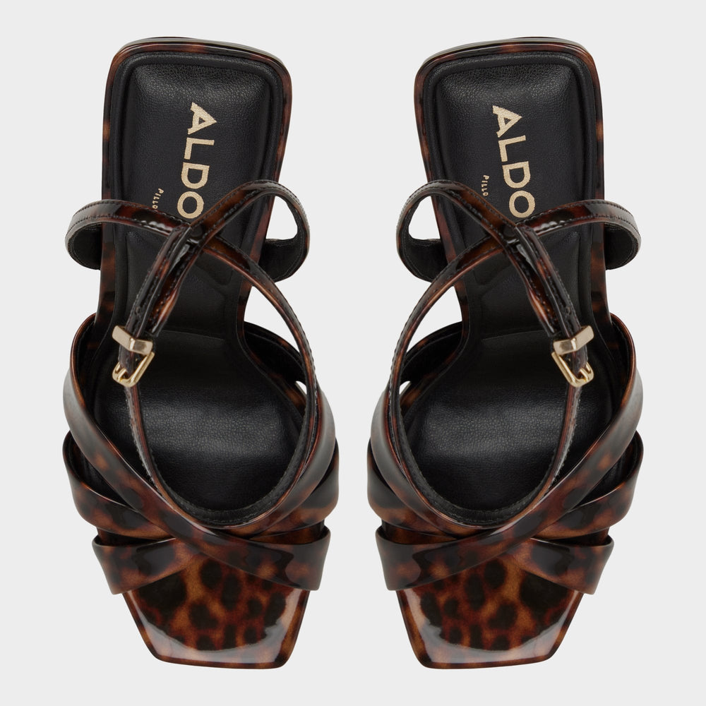 Aldo Meteora in Open Brown - Strappy heeled sandal, Stiletto heel Women