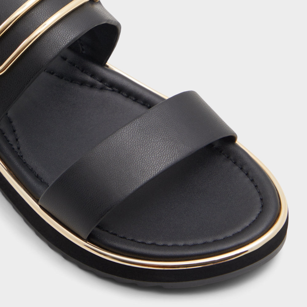 Aldo Lagoon Other Black Women's Strappy sandals - Strappy flat sandal, Footbed sandal Women