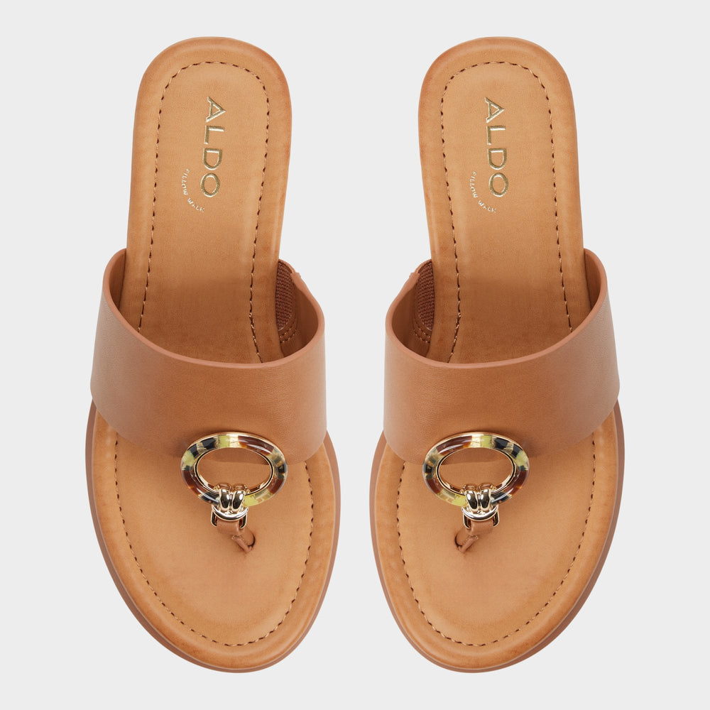 Aldo Friegan in Medium Brown - Slide sandal, Wedge heel Women