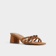 Aldo Jemstone in Medium Brown - Strappy heeled sandal, Block heel Women