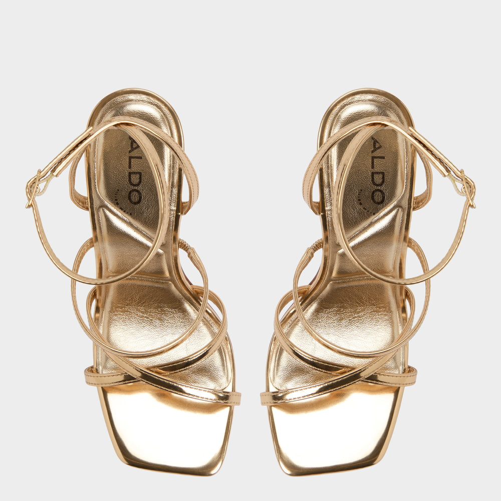 Aldo Galoi Gold Women's Iridescent metallics - Strappy heeled sandal Women