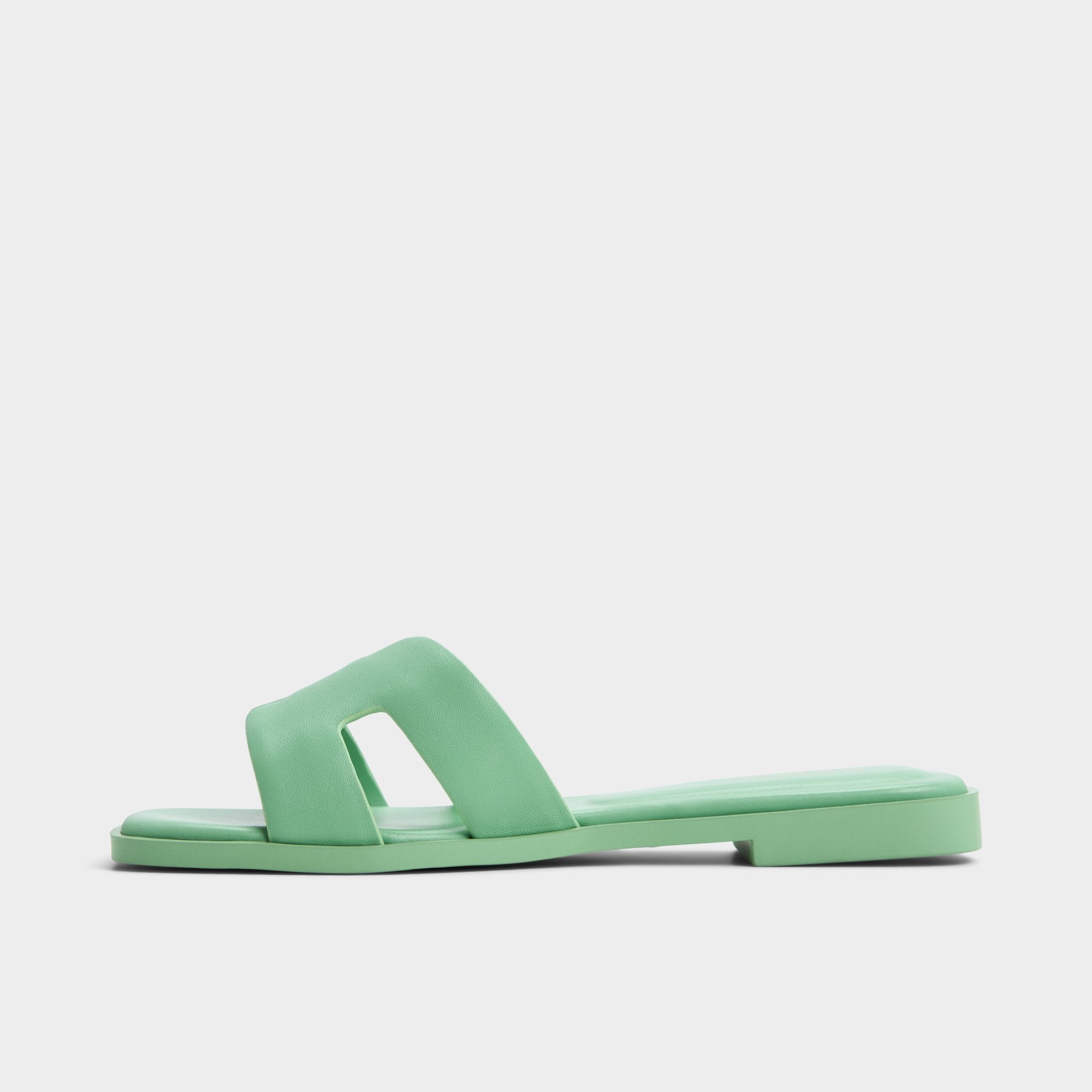 Aldo Itsandal Medium Green Women's Flats - Slide sandal Women