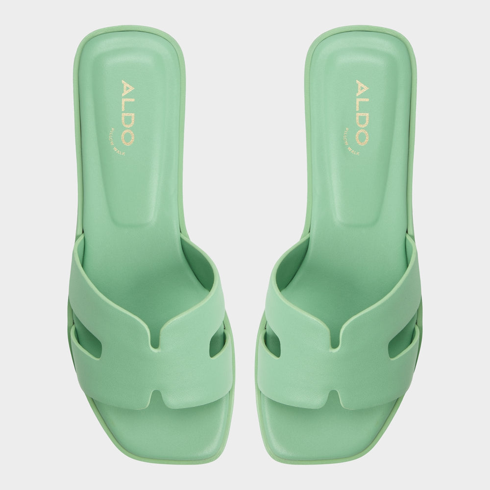 Aldo Itsandal Medium Green Women's Flats - Slide sandal Women