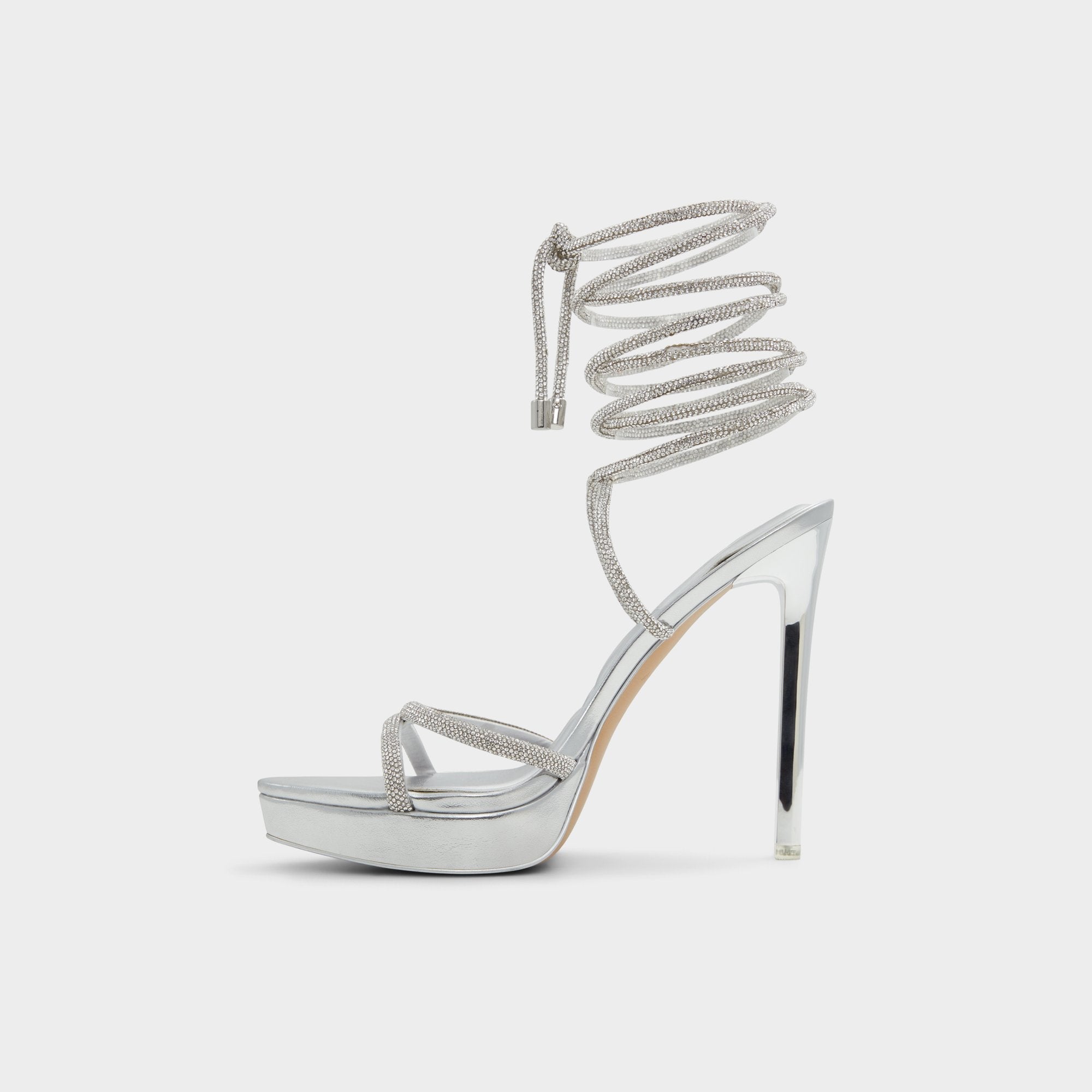 Aldo Izabella in Silver 13621003 - Strappy heeled sandal, Platform Women