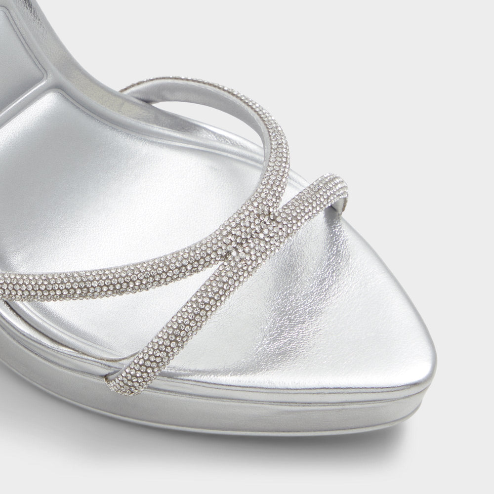 Aldo Izabella in Silver 13621003 - Strappy heeled sandal, Platform Women