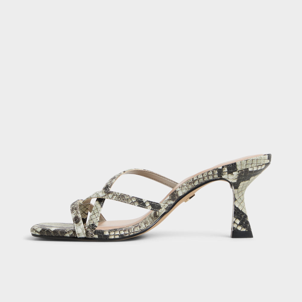 Aldo Calypsa White/Black Women's Animal Prints - Strappy heeled sandal Women