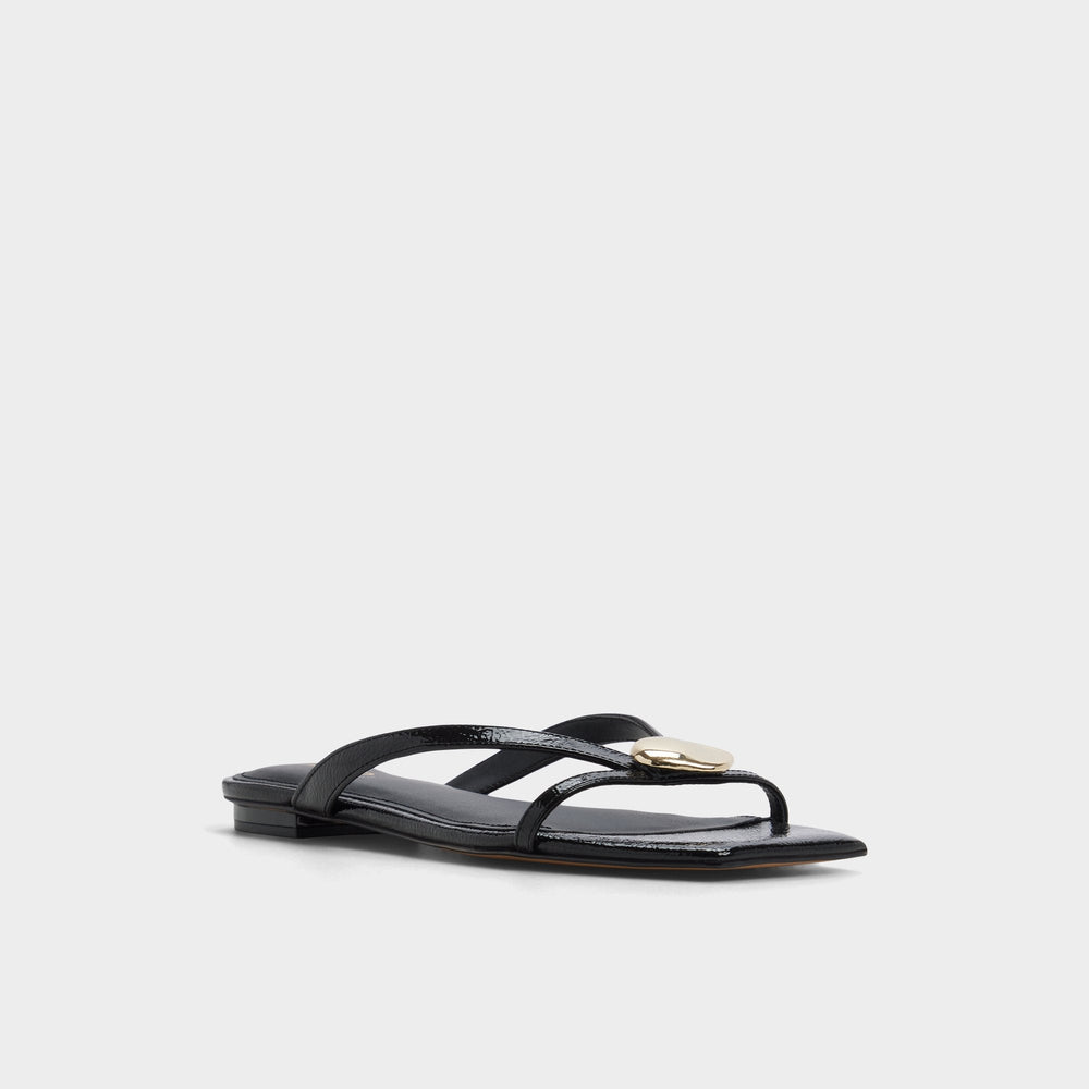 Aldo Iliria Black Women's Flats - Slide sandal Women