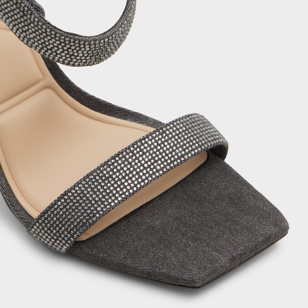 Aldo Rosy Dark Grey Women's Strappy sandals - Strappy heeled sandal Women