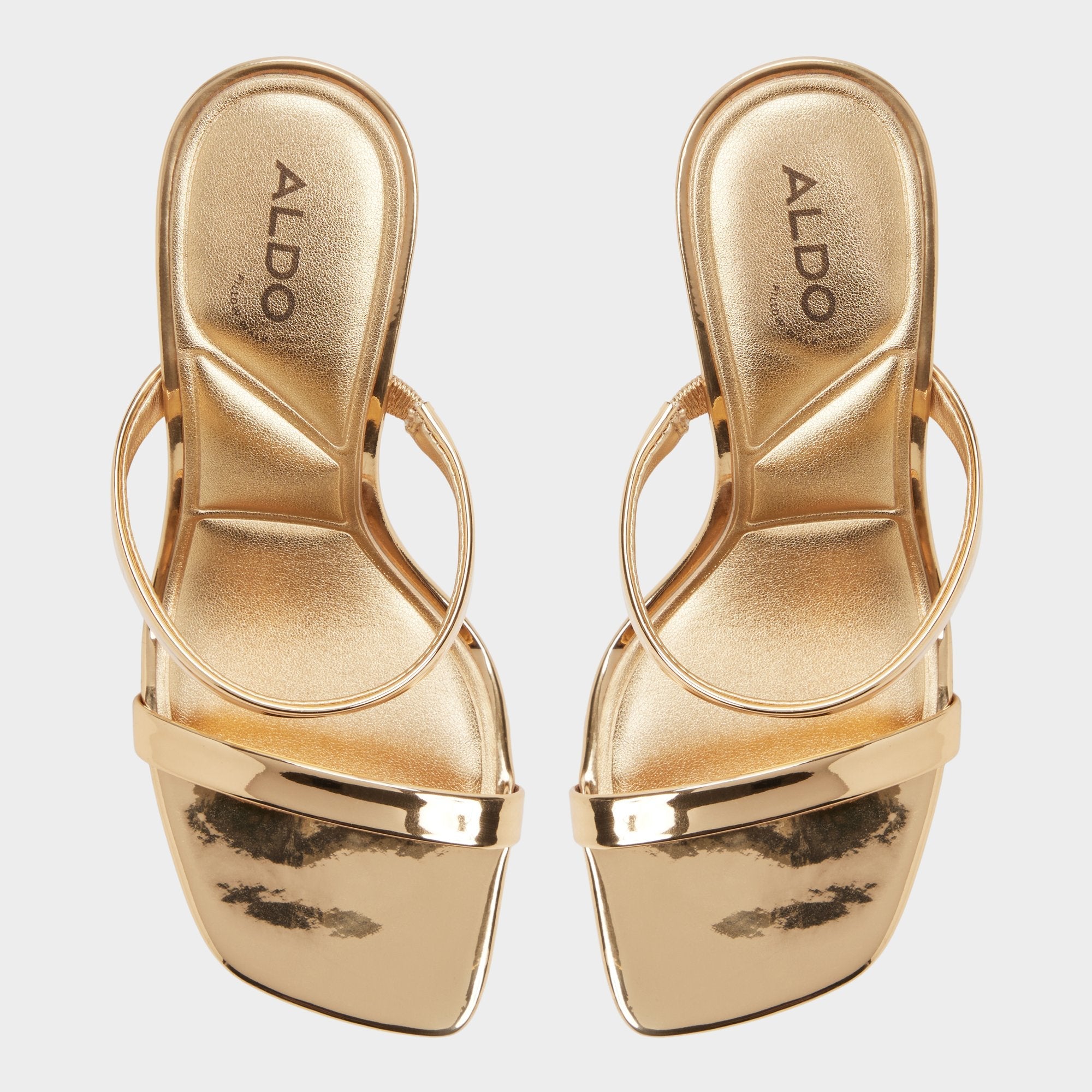 Aldo Evalyn in Gold - Strappy heeled sandal, Stiletto heel Women