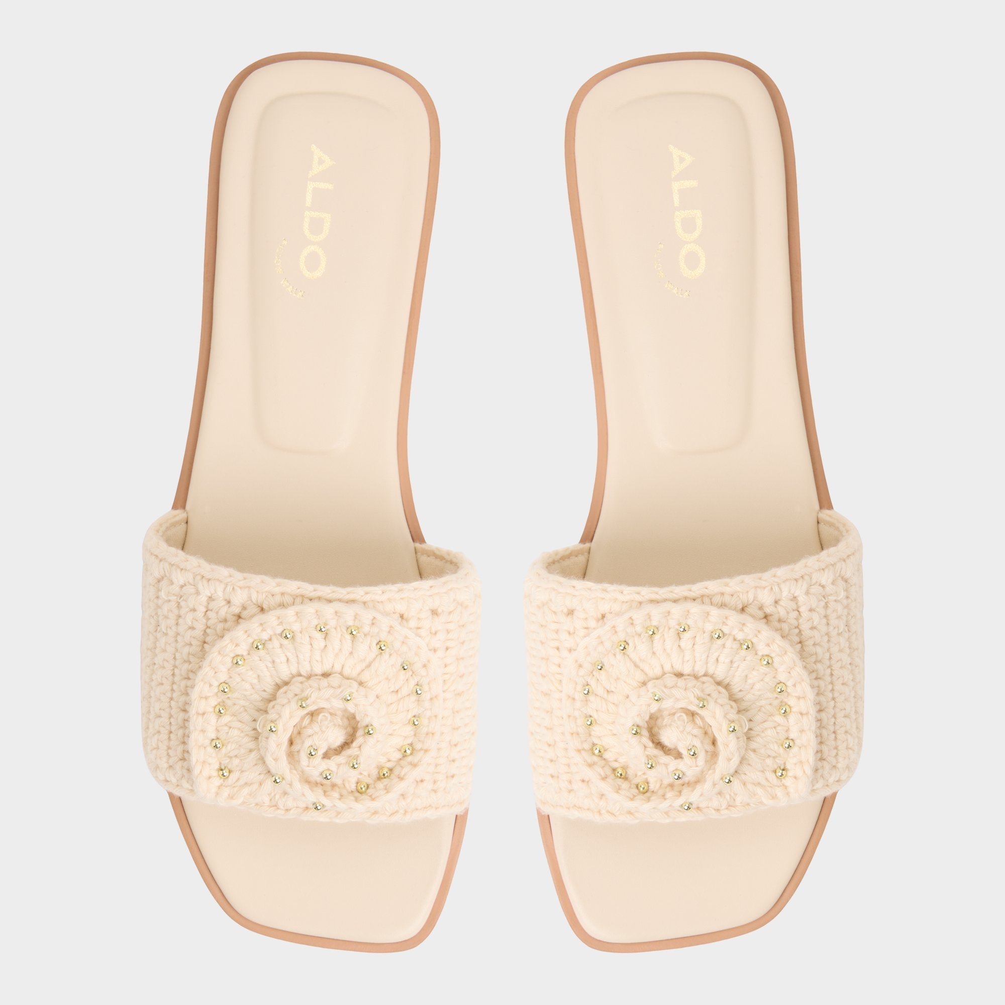 Aldo Sabbia Light Beige Women's Flats - Slide sandal Women