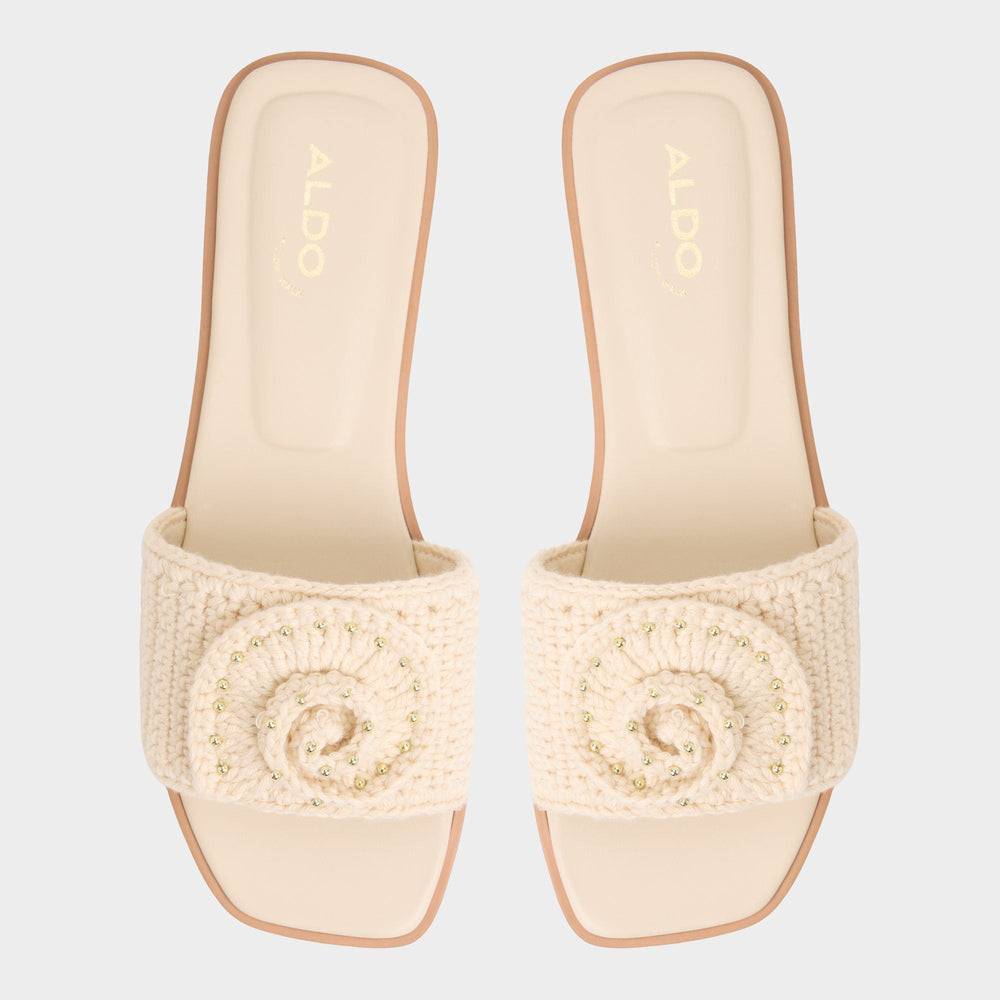Aldo Sabbia Light Beige Women's Flats - Slide sandal Women