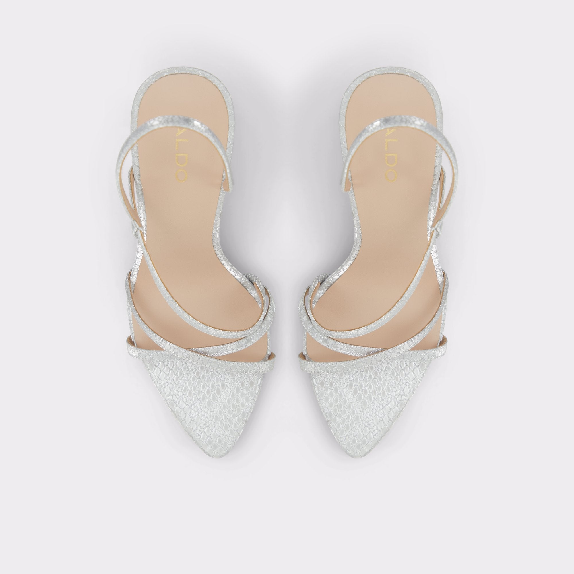 Aldo Resurge in Silver - Strappy stiletto sandal, Stiletto heel Women