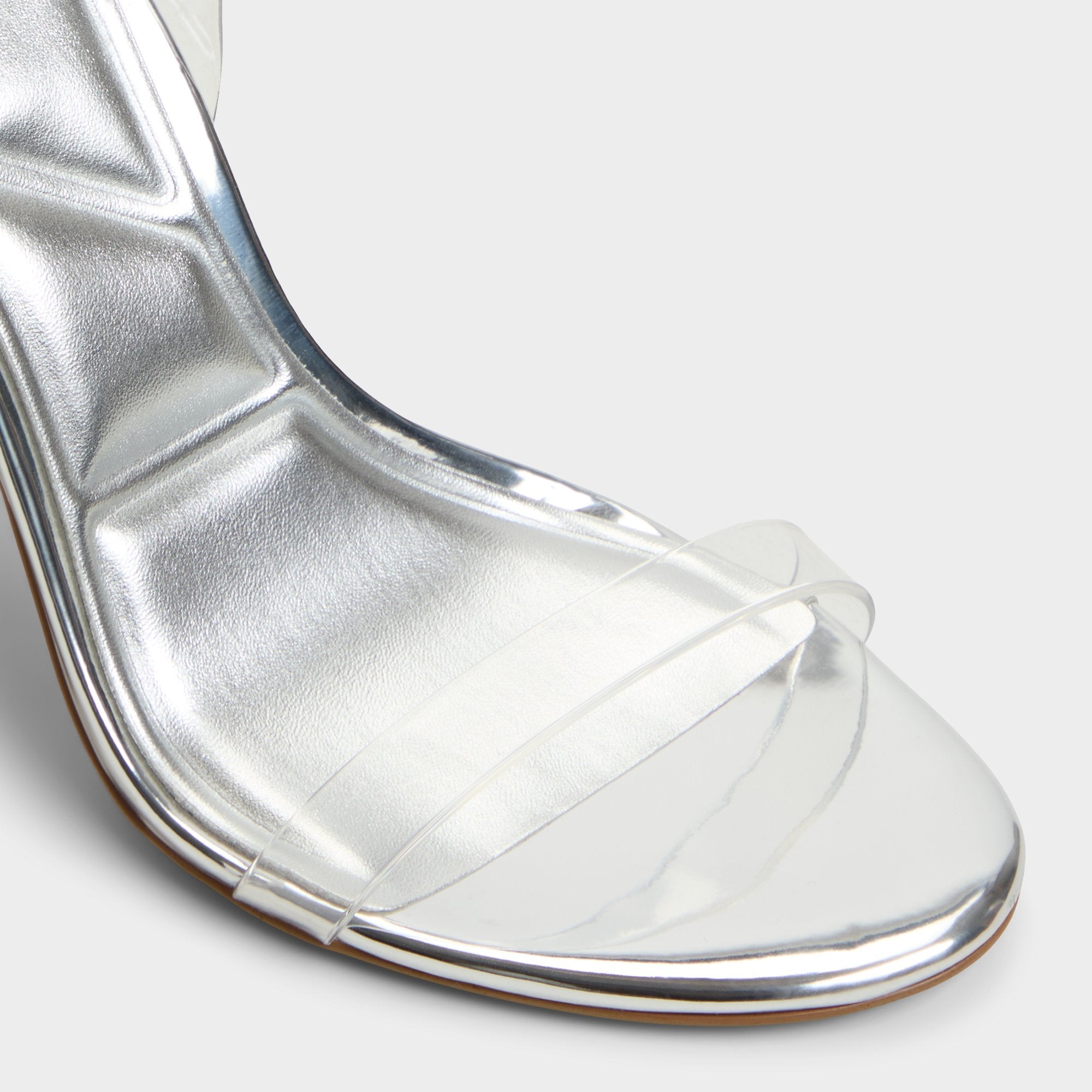 Aldo Quinilynn Silver Women's Iridescent metallics - Strappy heeled sandal, Stiletto heel Women