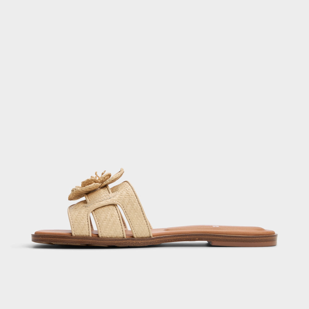 Aldo Seaflower Light Beige Women's Flats - Slide sandal Women