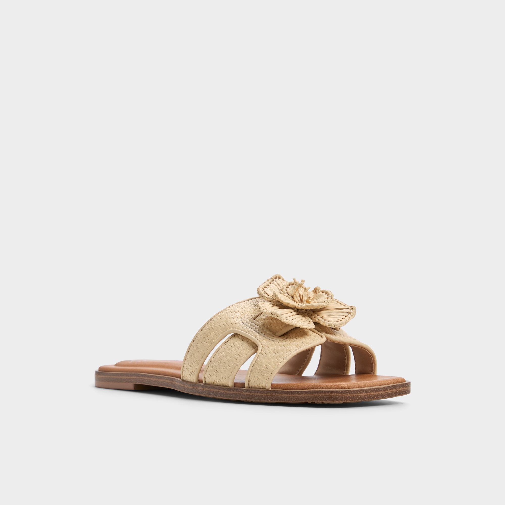 Aldo Seaflower Light Beige Women's Flats - Slide sandal Women