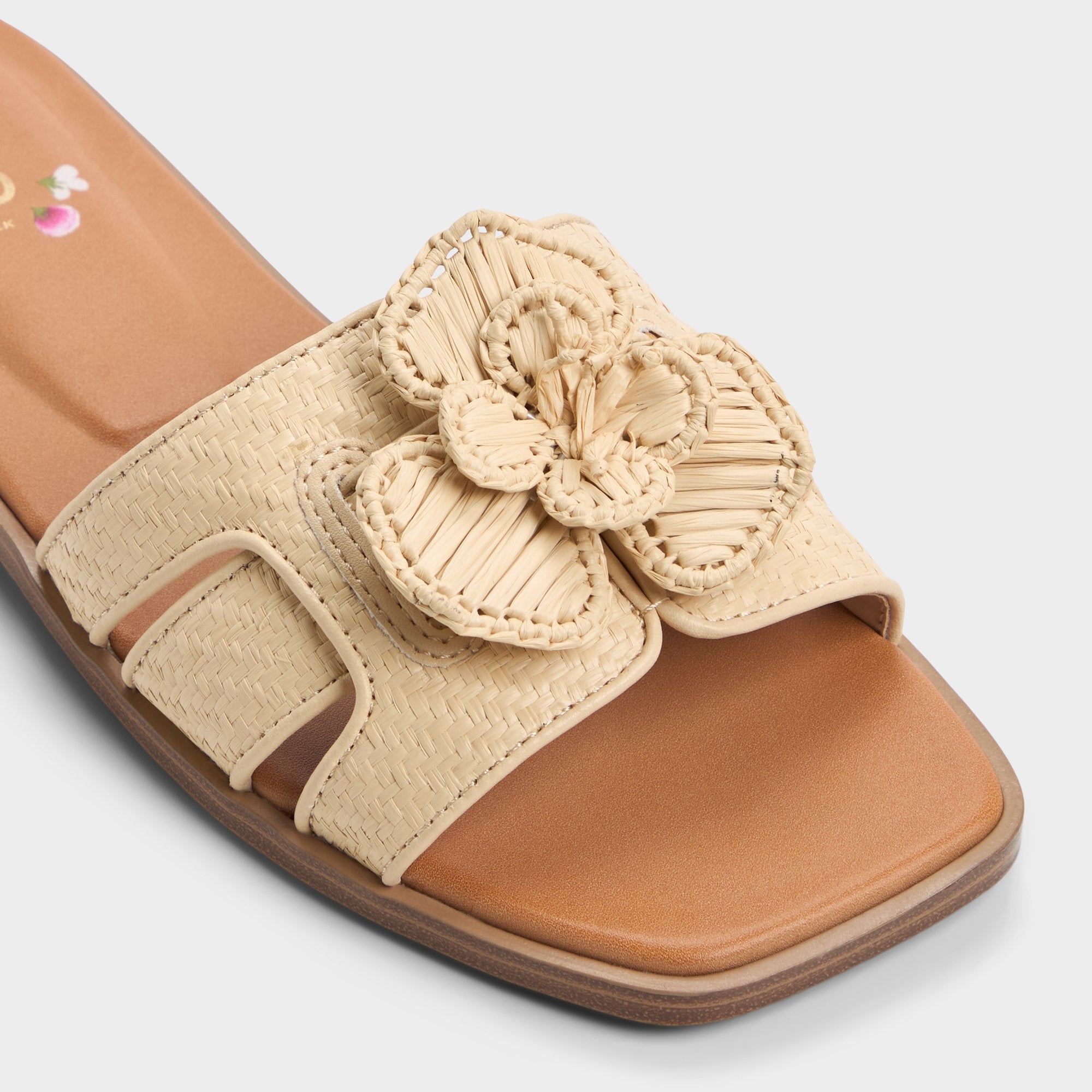 Aldo Seaflower Light Beige Women's Flats - Slide sandal Women