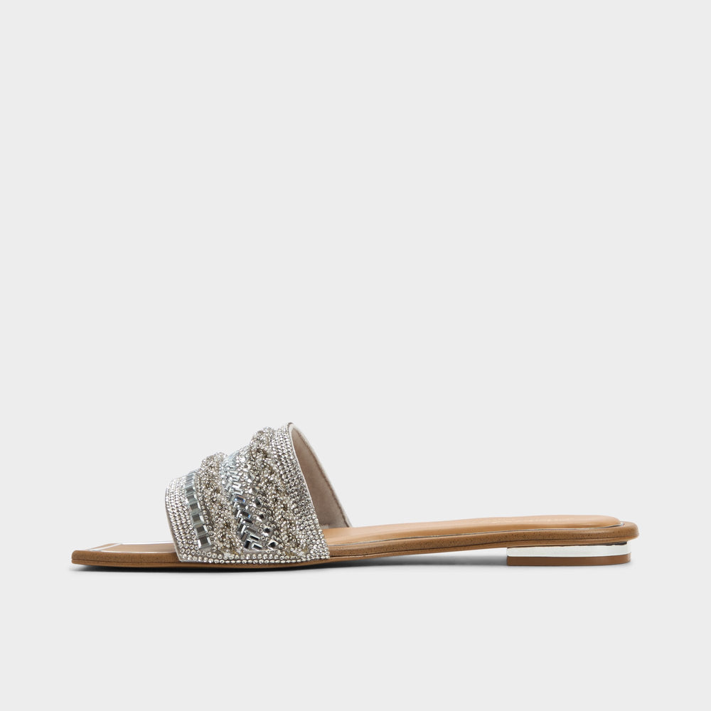 Aldo Navalia Silver Women's Flats - Slide sandal Women