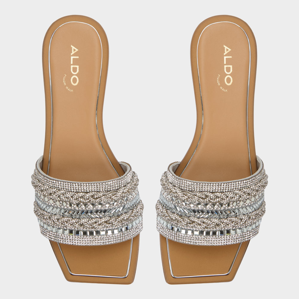 Aldo Navalia Silver Women's Flats - Slide sandal Women