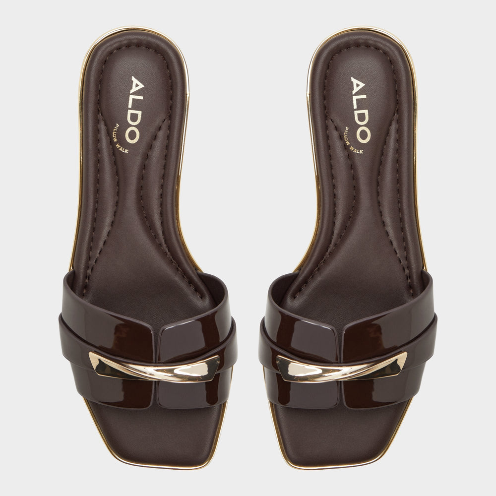 Aldo Darlina Medium Brown Women's Flats - Slide sandal Women