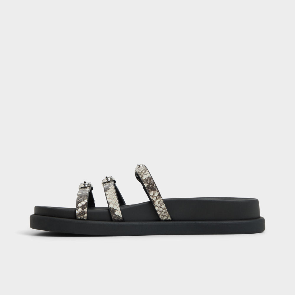 Aldo Zephyra White/Black Women's Footbed sandals - Footbed sandal Women