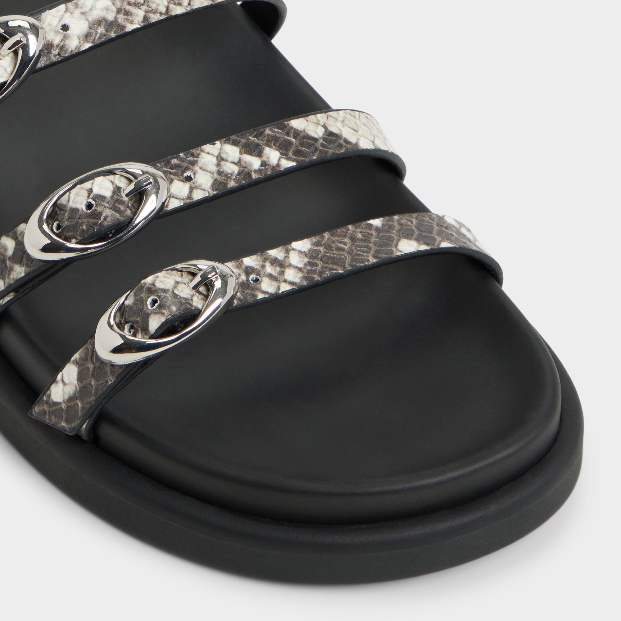 Aldo Zephyra White/Black Women's Footbed sandals - Footbed sandal Women