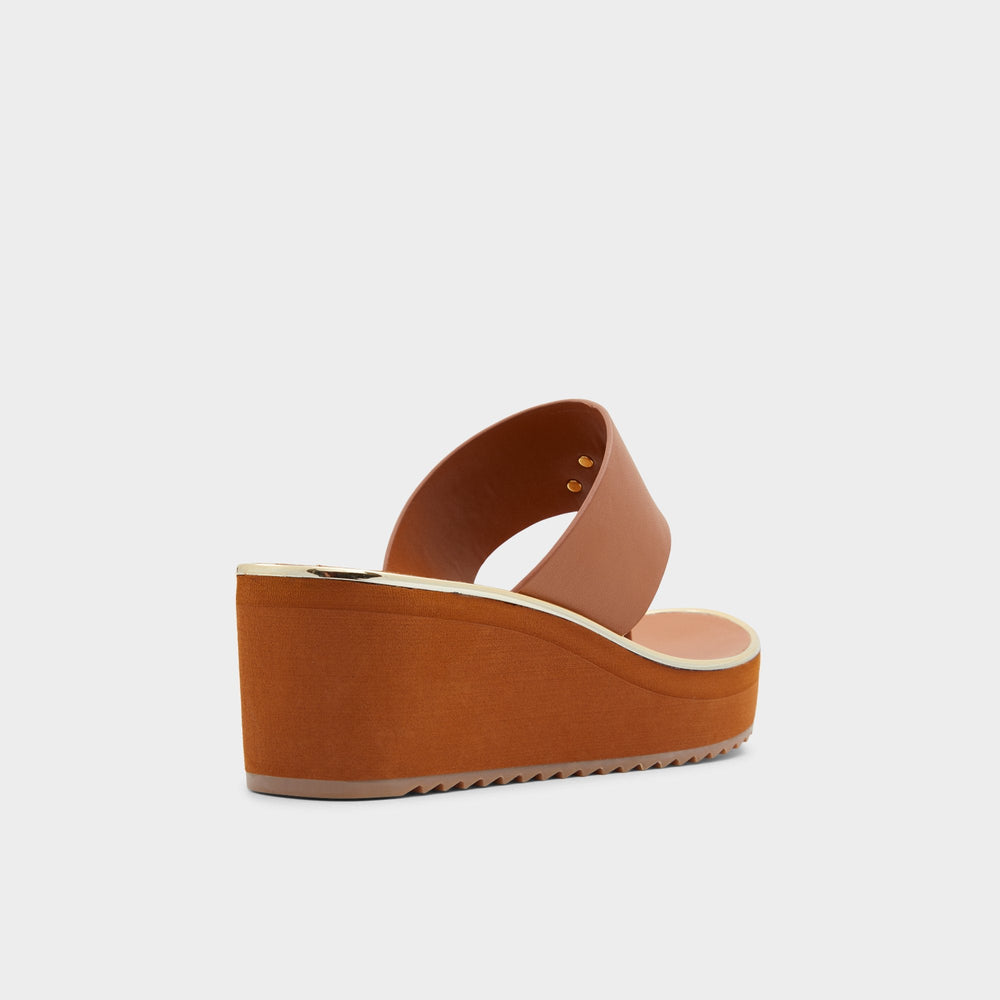 Aldo Maesllan Medium Brown Women's Wedges - Wedge sandal, Wedge heel Women
