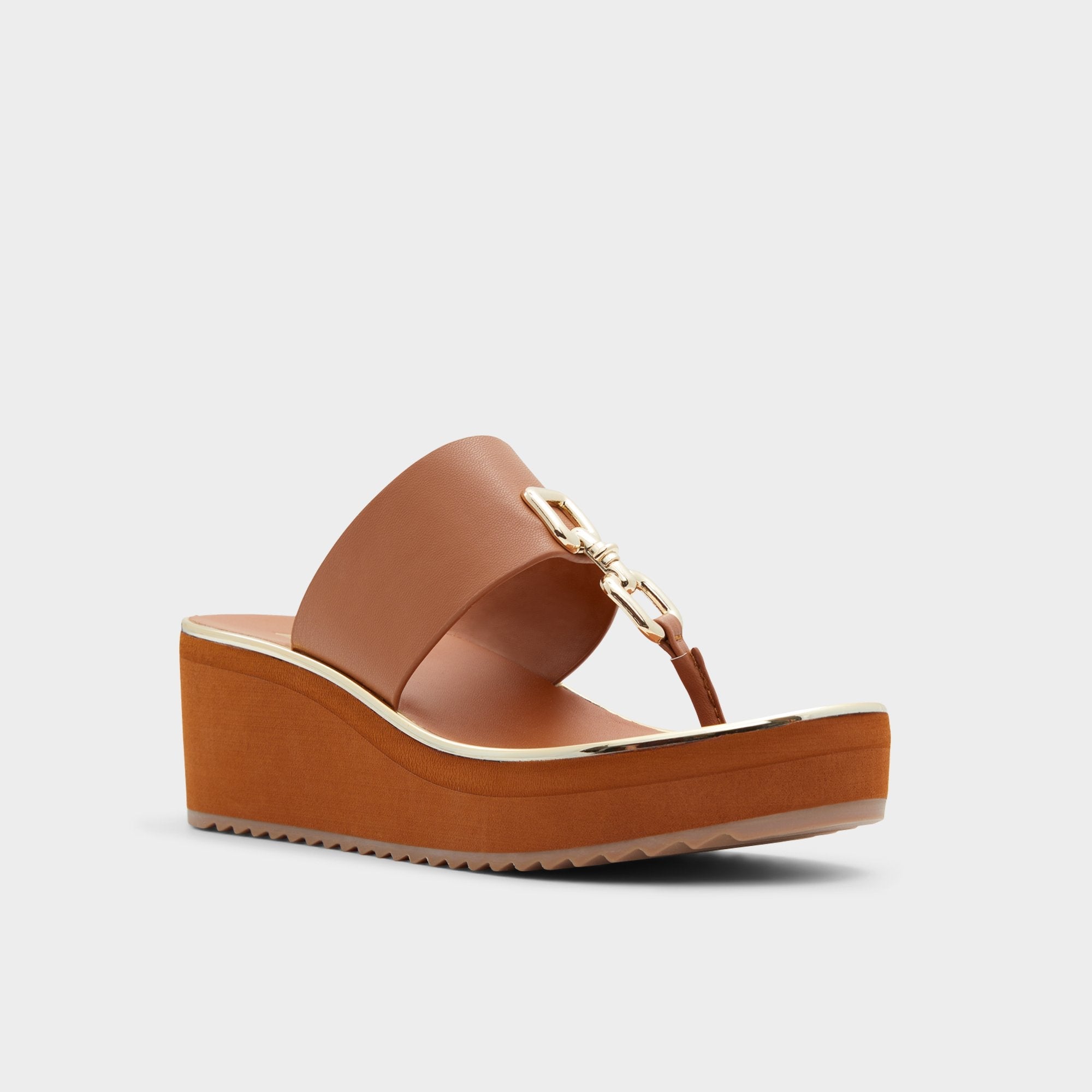 Aldo Maesllan Medium Brown Women's Wedges - Wedge sandal, Wedge heel Women