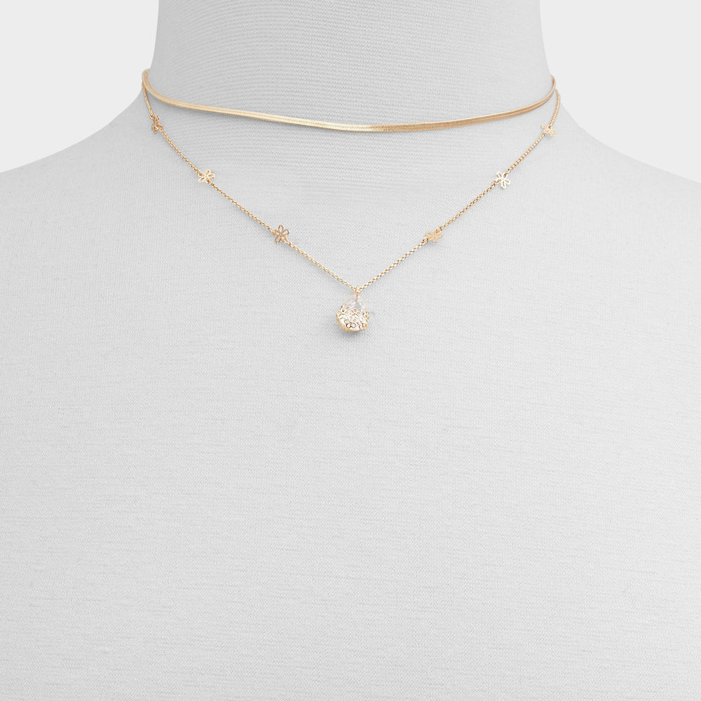 Aldo Teardrop Gold/Clear Multi Women's Necklaces - Necklace Women|Accessories