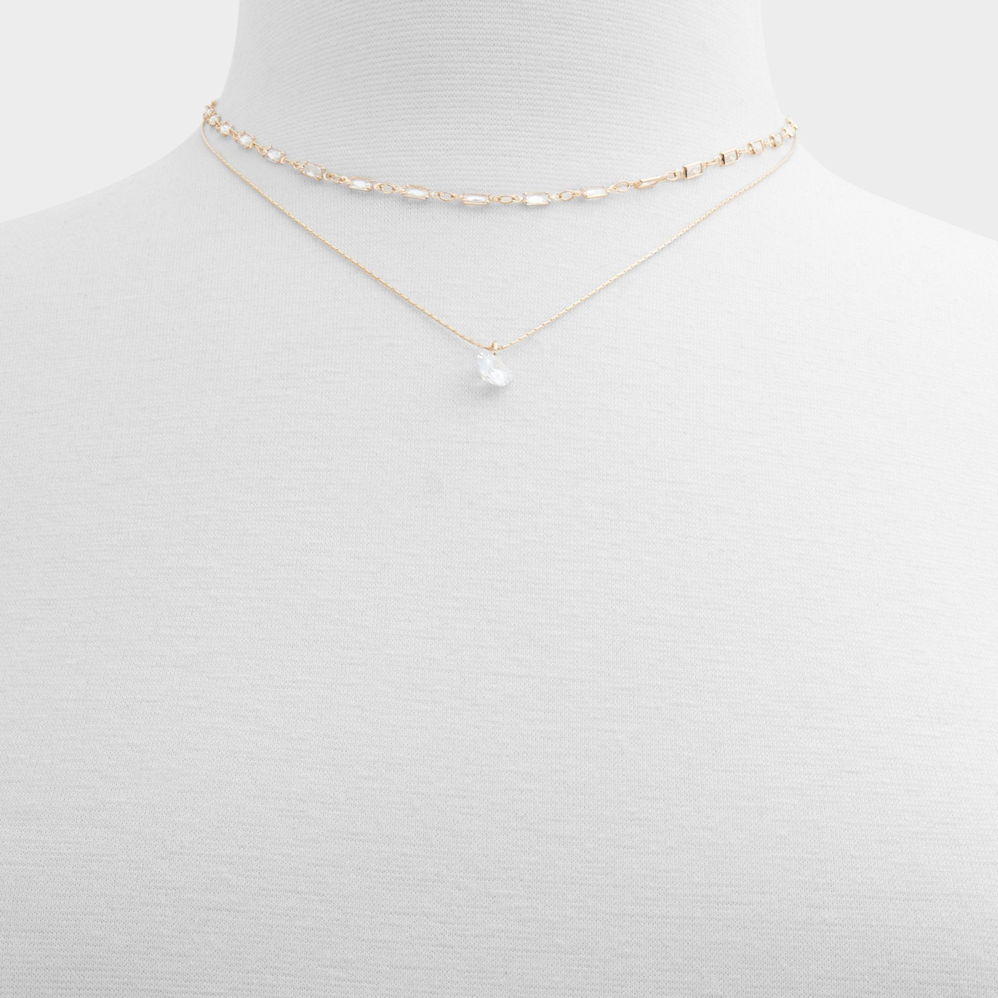 Aldo Flein Gold/Clear Multi Women's Necklaces - Layered necklace Women|Accessories