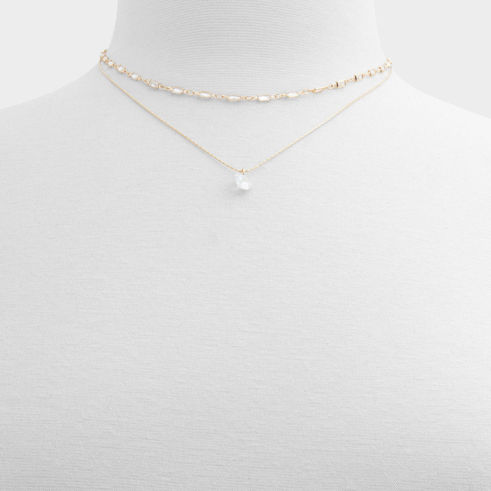 Aldo Flein Gold/Clear Multi Women's Necklaces - Layered necklace Women|Accessories