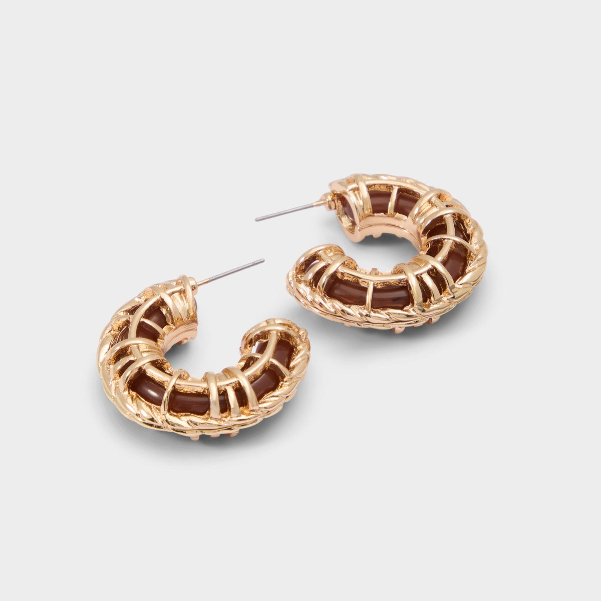 Aldo Cagedhoop in Other Brown - Hoop earrings Women