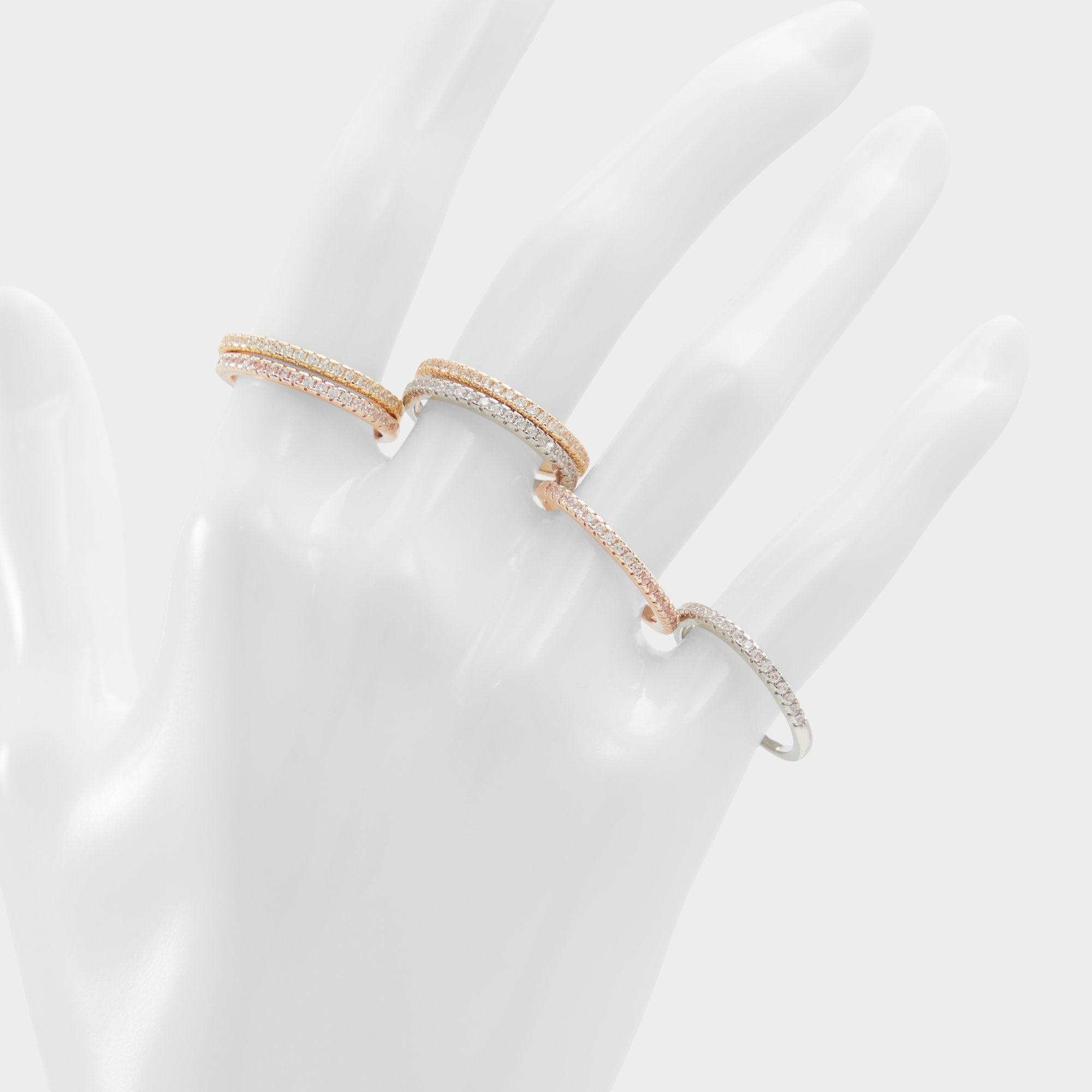Aldo Lamilly Metallic Multi Women's Cubic Zirconia - Multi finger rings Women|Accessories
