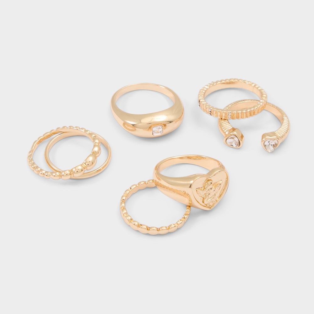 Aldo Anngellica in Gold Clear Multi - Multi-finger rings Women|Accessories