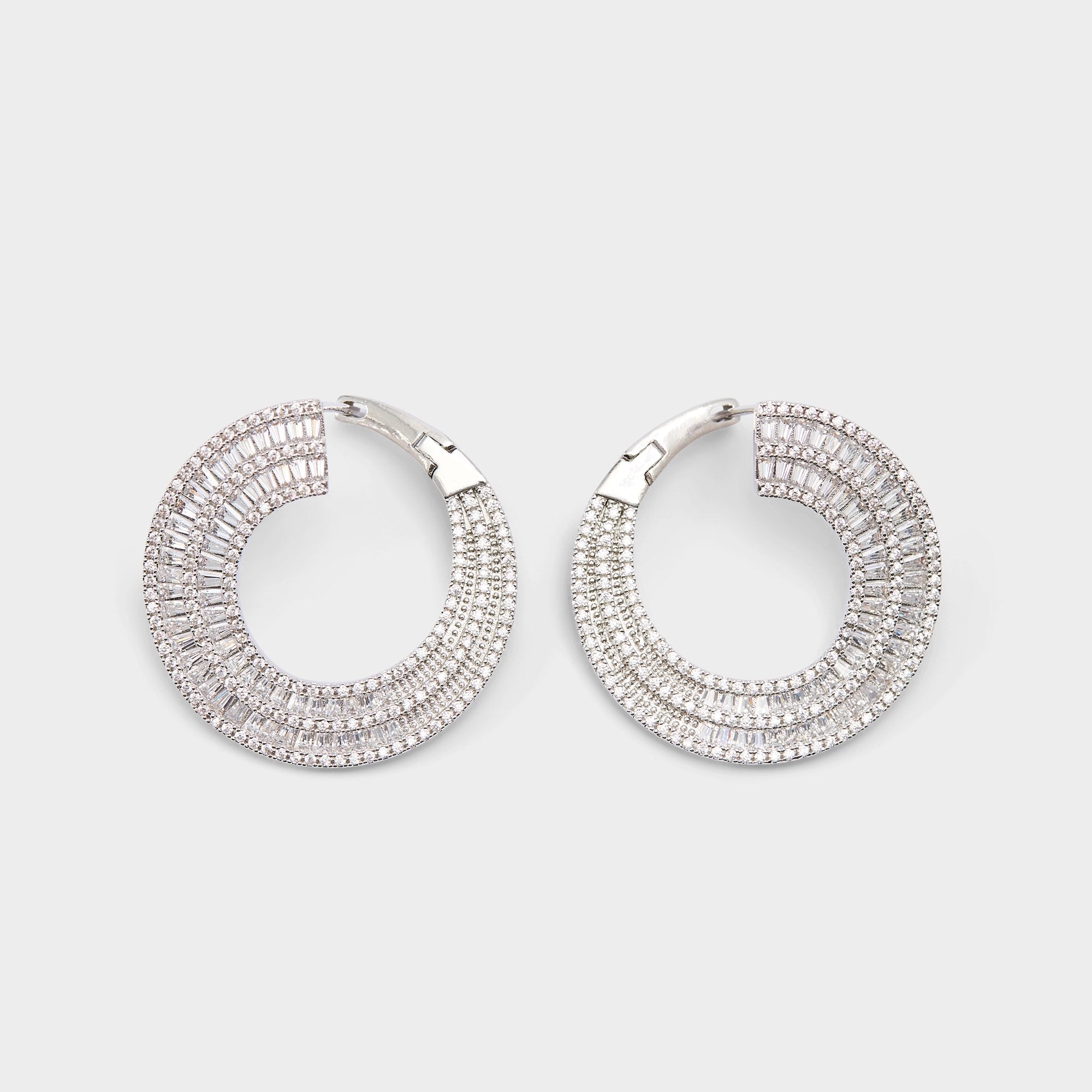 Aldo Caldy Silver/Clear Multi Women's Earrings - Hoop earrings Women|Accessories