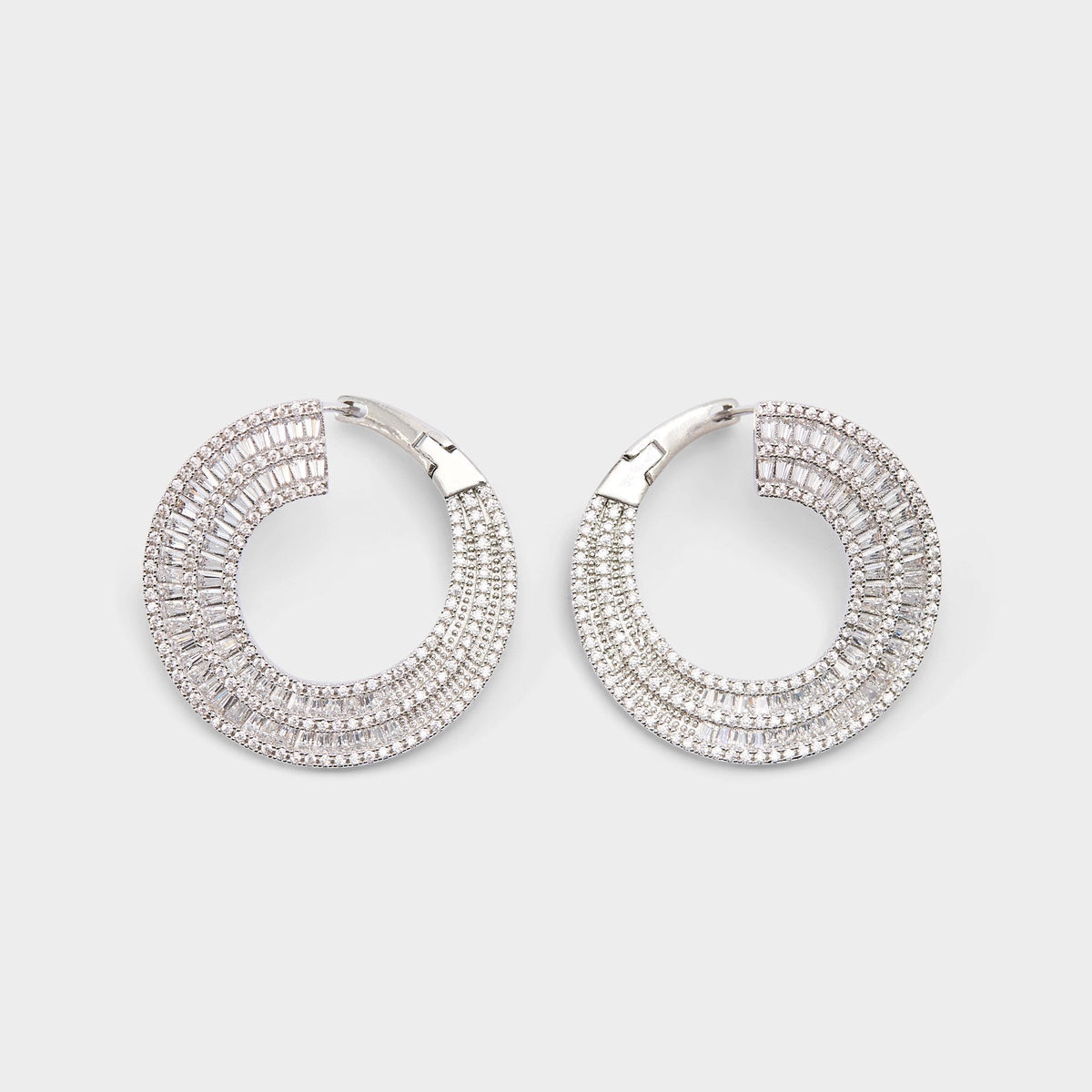 Aldo Caldy Silver/Clear Multi Women's Earrings - Hoop earrings Women|Accessories