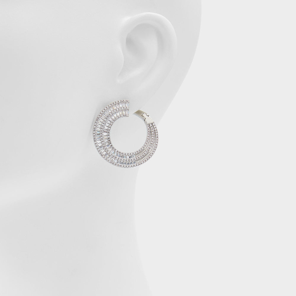 Aldo Caldy Silver/Clear Multi Women's Earrings - Hoop earrings Women|Accessories