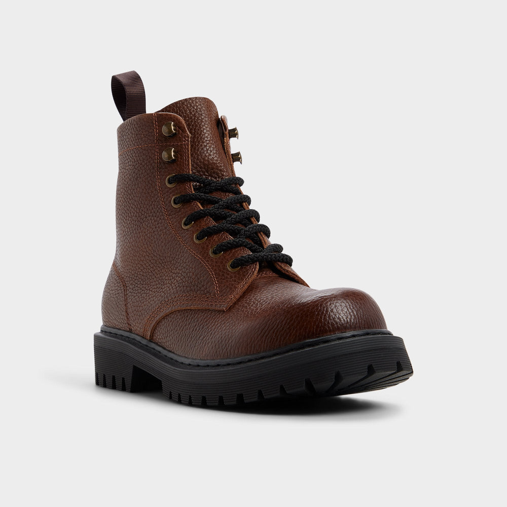Aldo Doublezero in Dark Brown - Combat boot, Lug sole Men