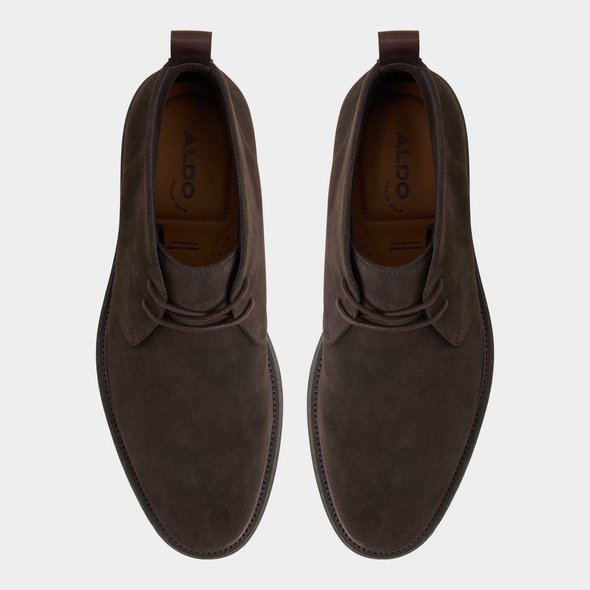 Aldo Jefrey Dark Brown Leather Suede Men's Chukka boots - Chukka boot Men