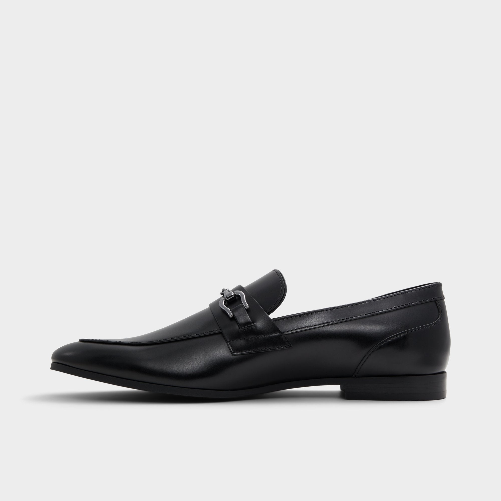Aldo Marinho Open Black Leather Smooth Men's Dress Shoes - Loafer Men