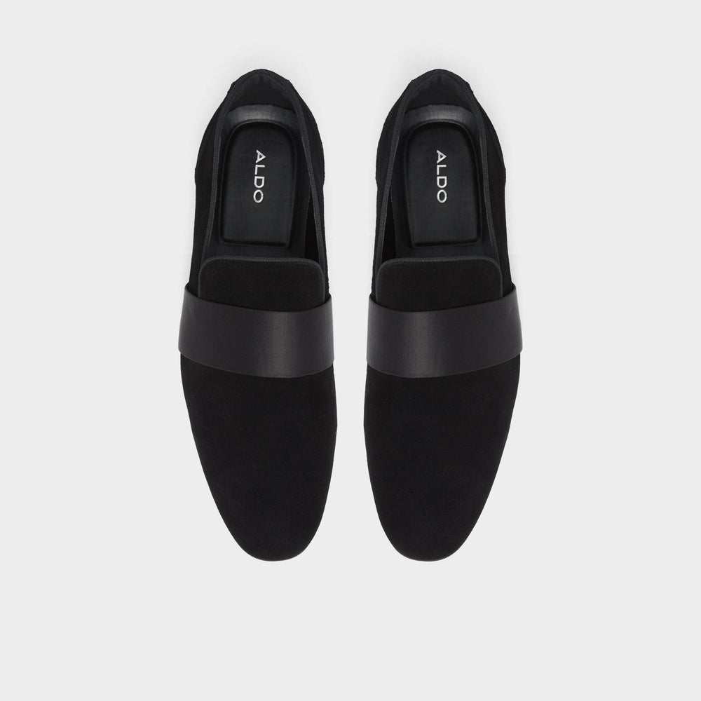 Aldo Asaria Open Black Leather Suede Men's Loafers & Slip-Ons - Loafer Men