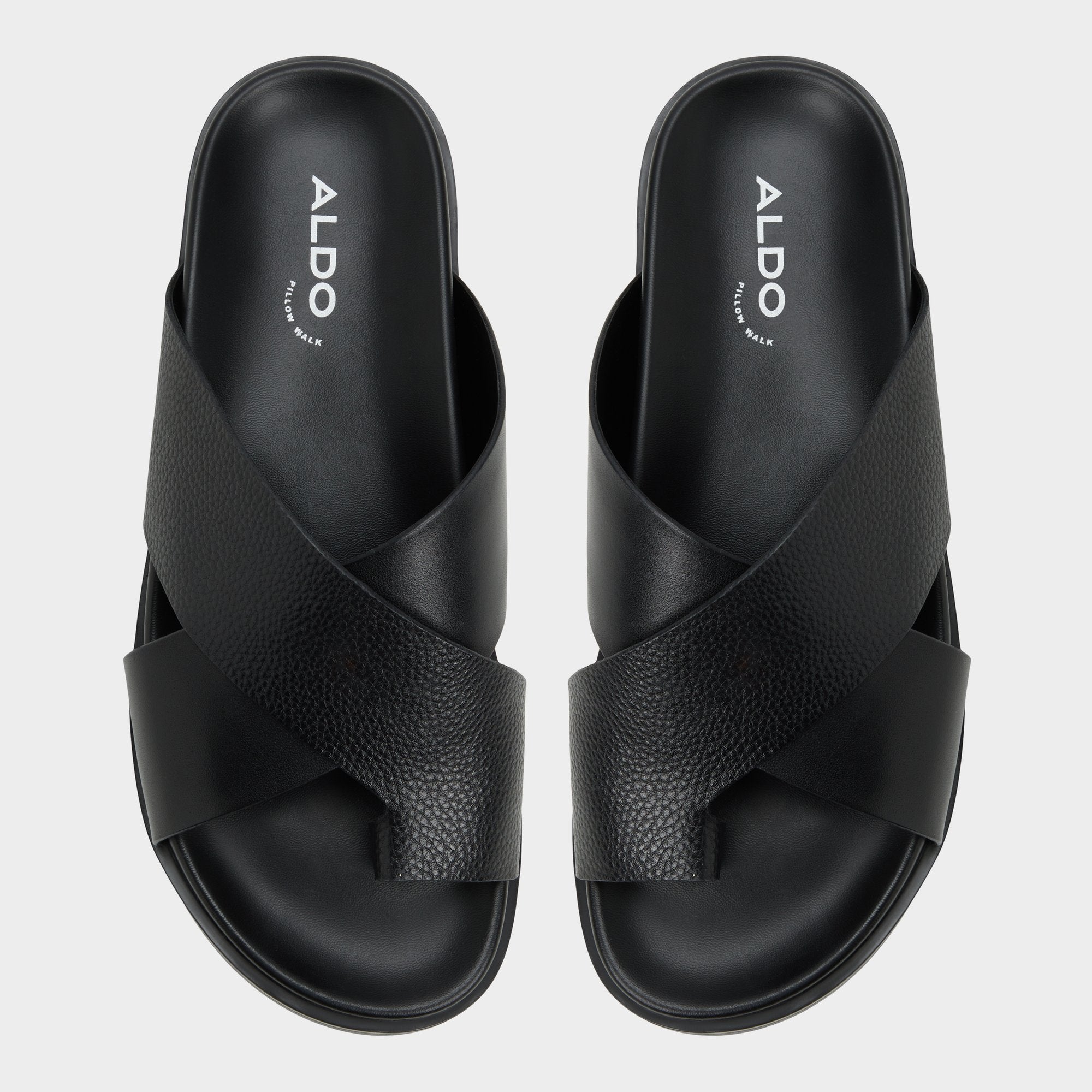 Aldo Darley Black Men's Sandals & Slides - Strappy flat sandal Men